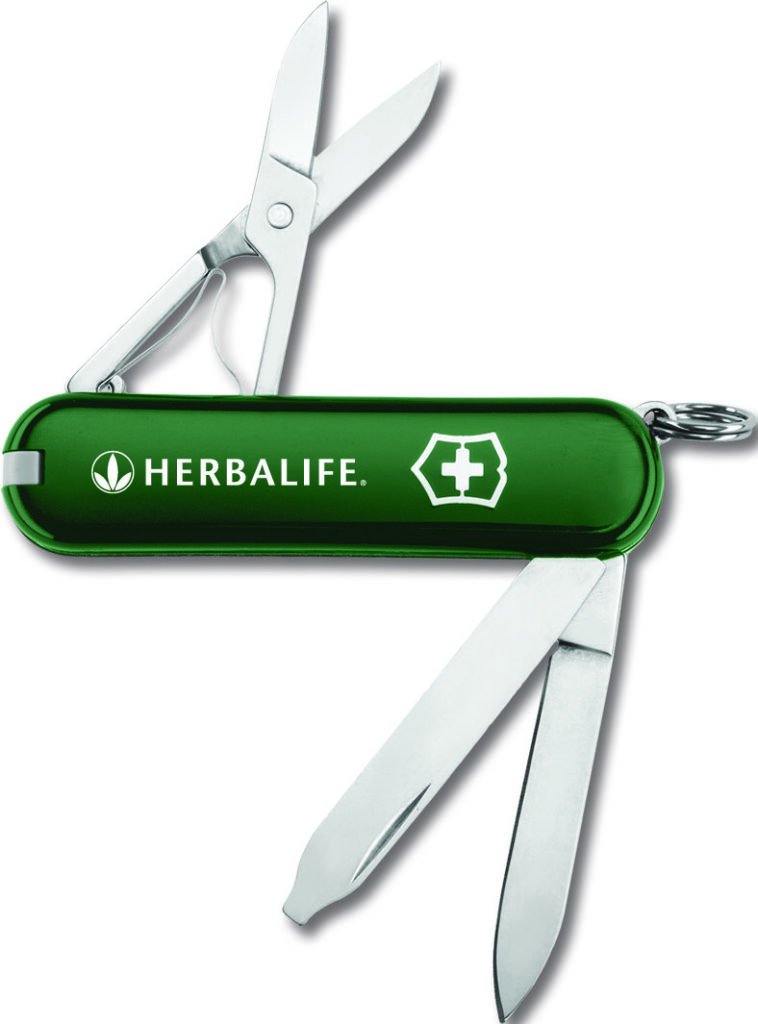Swiss Army knife with Herbalife logo