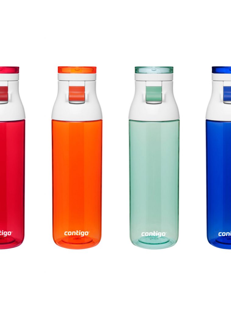 Four plastic Contigo bottles